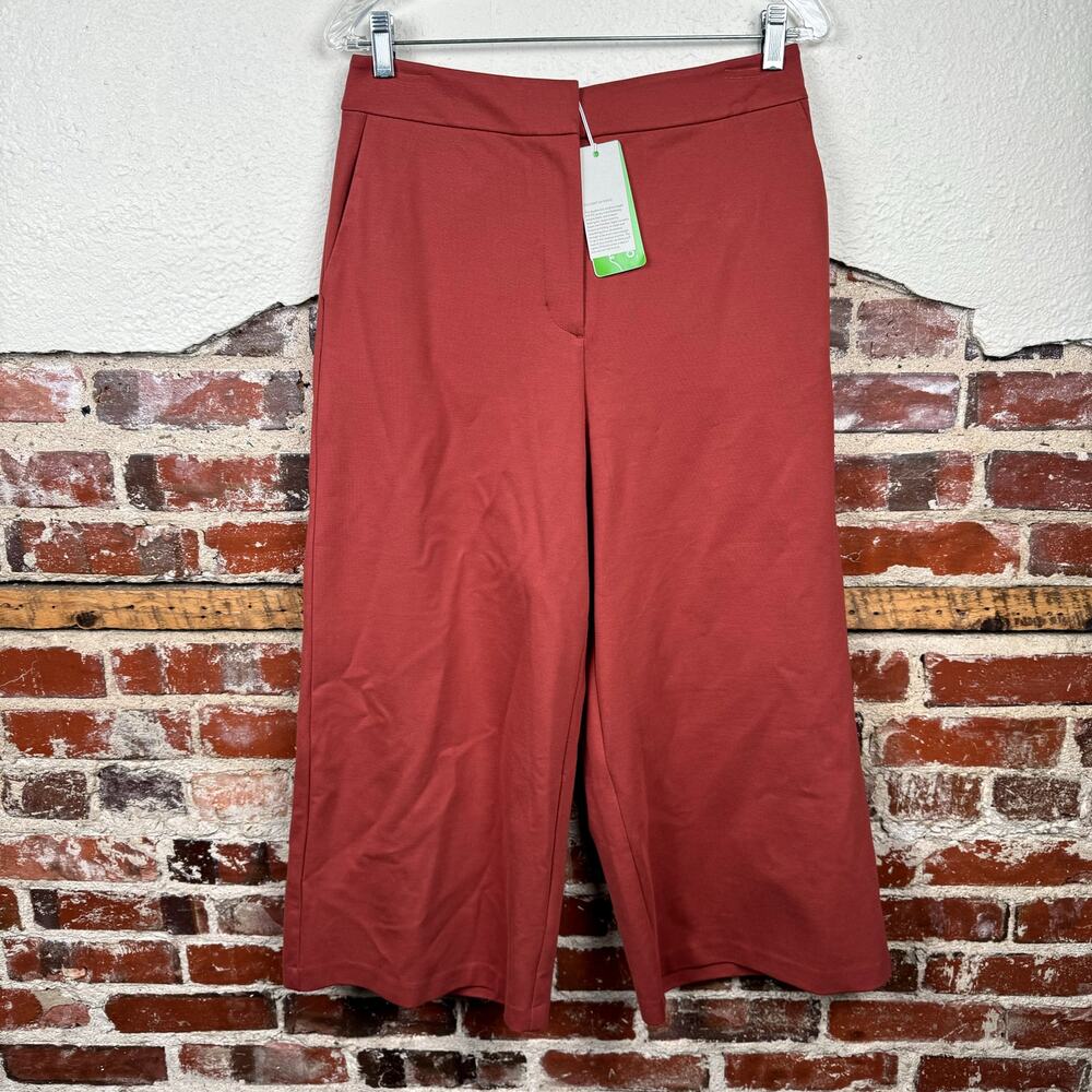 Boden Pants Size 8 Red Westbourne Ponte Trousers Wide Leg Cropped Classic NWT